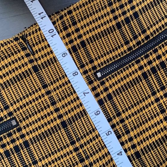 SIZE 12 EUC JOSEPH RIBKOFF CHECK ANKLE PULL ON PANT YELLOW BLACK - Picture 6 of 7